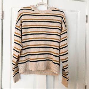 Tan striped knit sweater